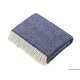 preview thumbnail 15 of 14, Merino Lambswool Throw Blanket - Herringbone Pattern, Made in England Navy