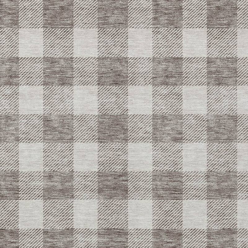 HomeRoots Plaid Transitional Rectangle Outdoor Rug