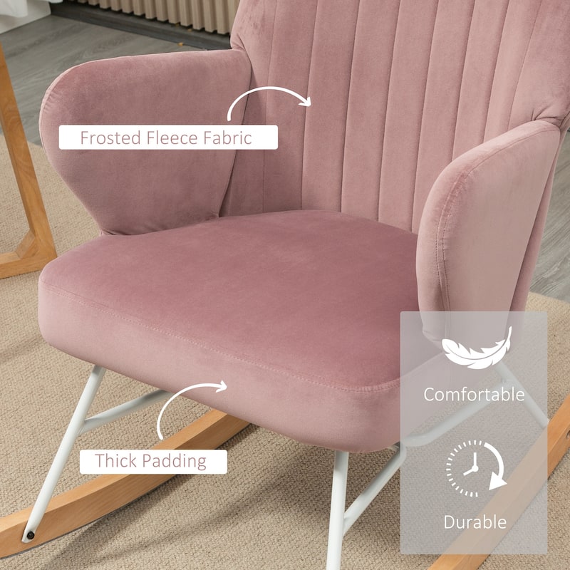 HOMCOM Accent Rocking Chairs, Nursery Glider Rocker, Wingback Armchair