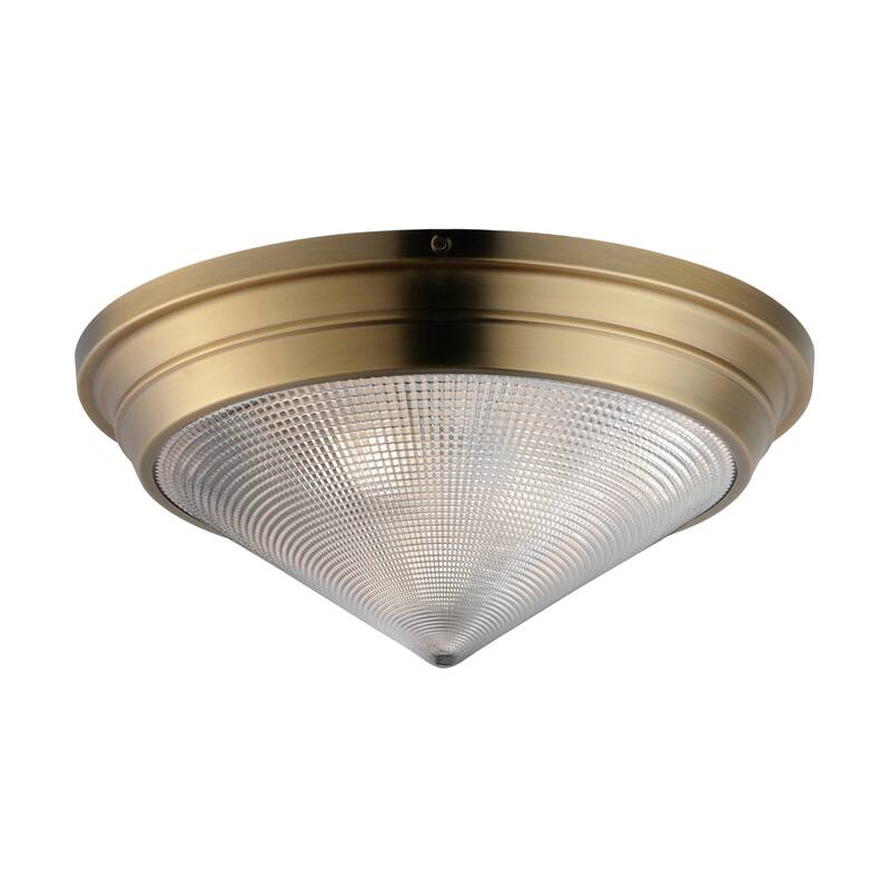 Maxim 10399 Hargreaves 3 Light 17" Wide Flush Mount Ceiling Fixture - Natural Aged Brass