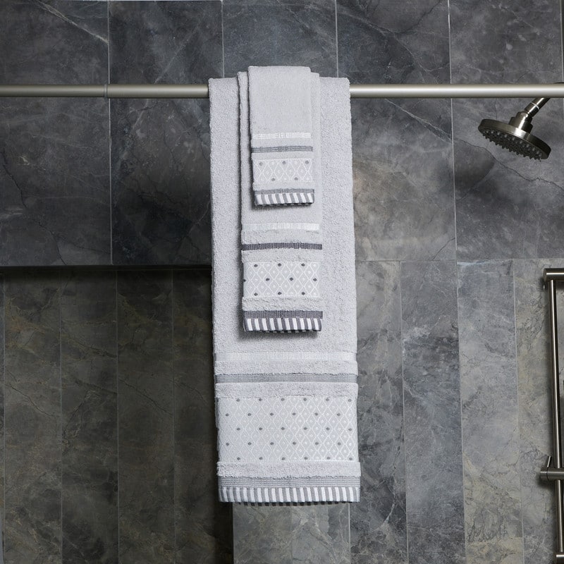 Balio 6-Piece 100 Cotton Bath Towel Set - Silver