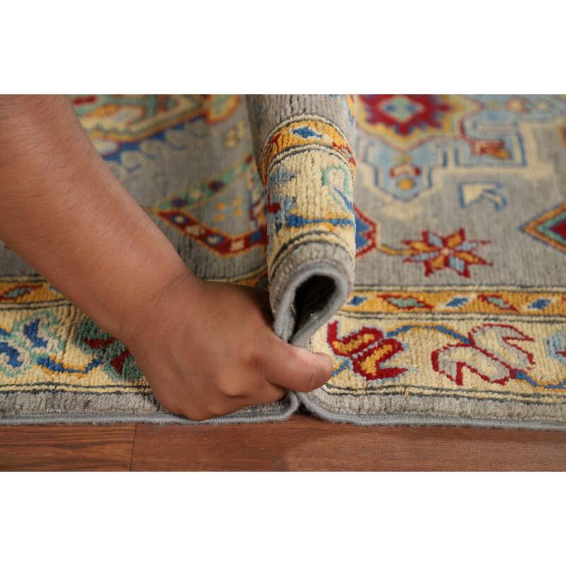 Kazak Oriental Runner Rug Hand-Knotted Wool Carpet - 2'8" x 16'4"