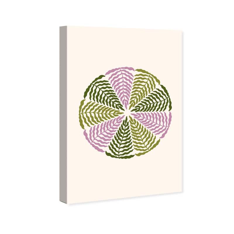 Wynwood Studio Canvas Floral and Botanical Flower Made with Leaf Purple Modern & Contemporary Wall Art Canvas Print