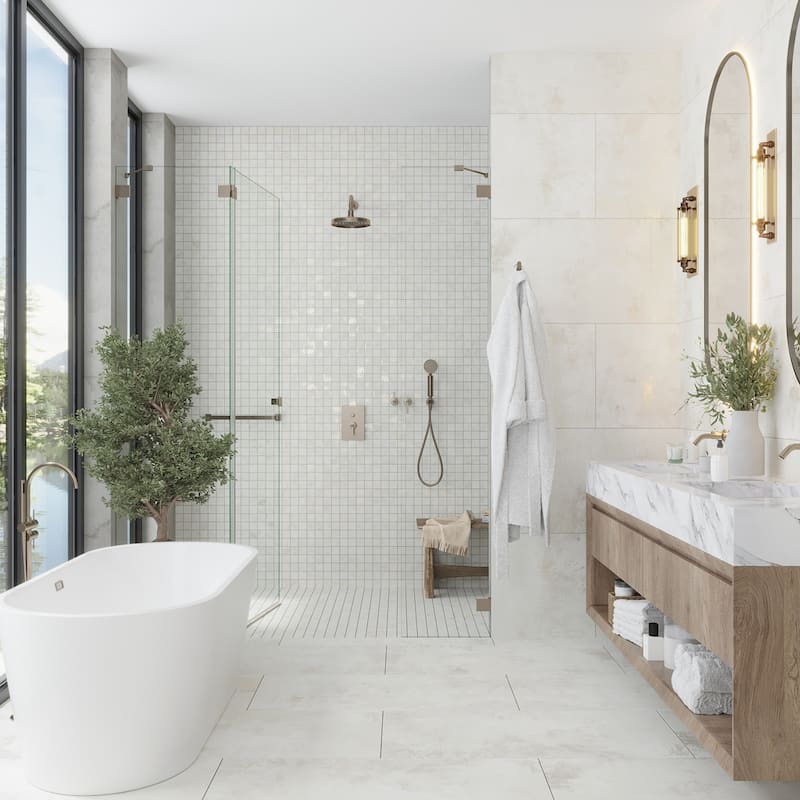Apollo tile 20" x 40" Aureate Natural White Dove Porcelain Tile (15.99 sq ft/case) - 3 Pack