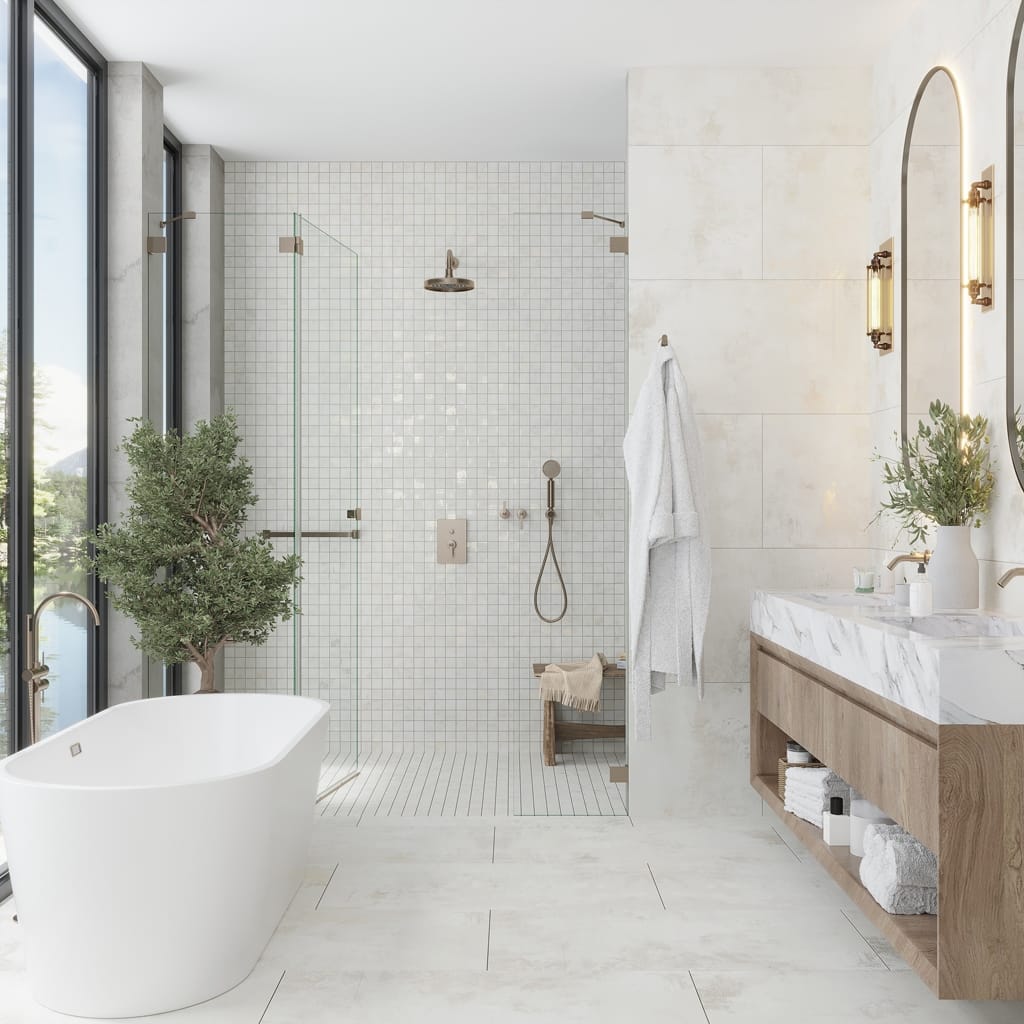 Apollo tile 20" x 40" Aureate Natural White Dove Porcelain Tile (15.99 sq ft/case) - 3 Pack