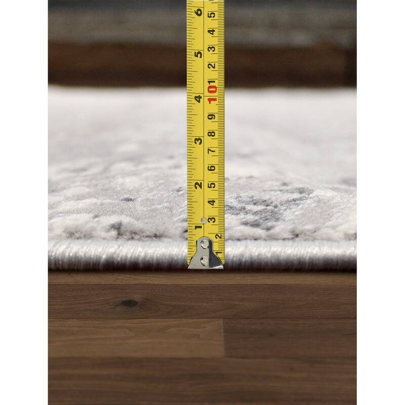 Pasargad Home Starburst Design White/Grey Area Rug
