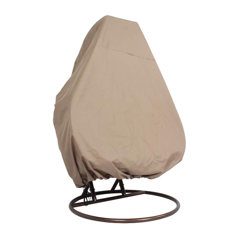 LeisureMod Double Egg Chair - 2-Person Wicker Swing with Heavy-Duty Stand & Cushions - Large Indoor/Outdoor Patio Hammock