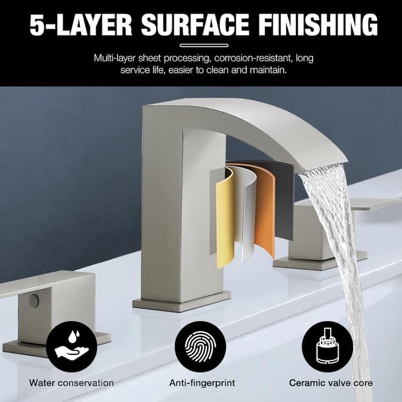 Topcraft Stainless Steel Two Handle Bathroom Sink Faucet