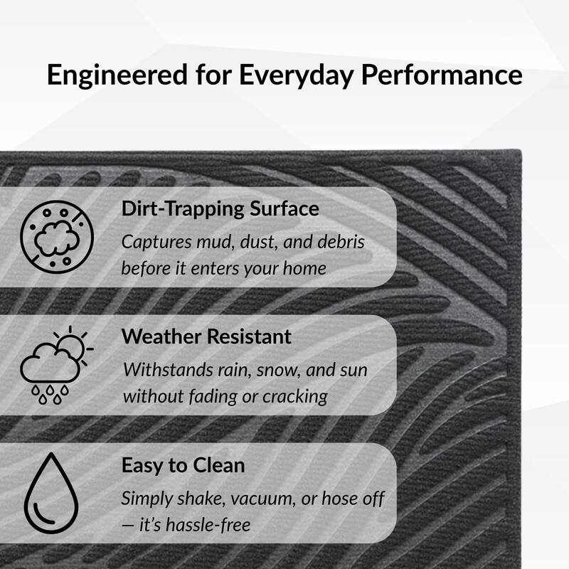 Heavy-Duty Dirt-Trapping Rubber Doormat with Raised Pattern