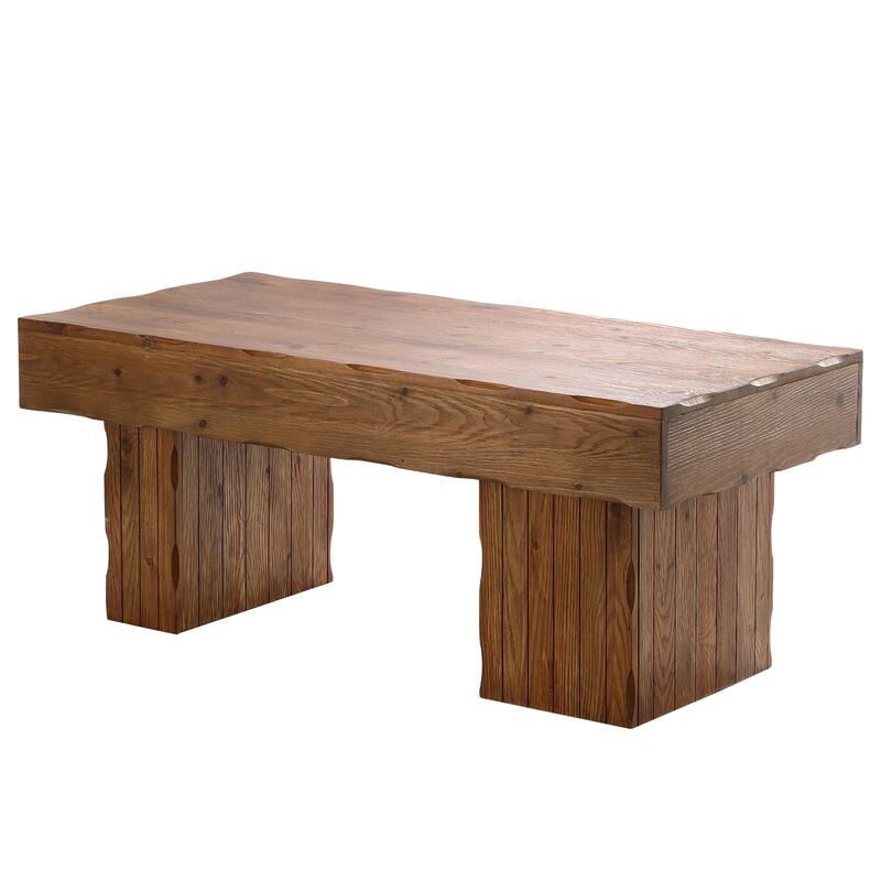 47" Solid Wood Rectangular Coffee Table, Cocktail Tea Center Table for Living Room Office
