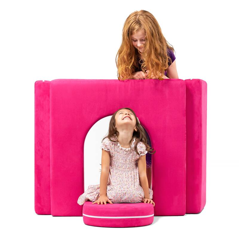 Zipline Playscape Castle Gate - Playtime Furniture for Kids - Fuchsia