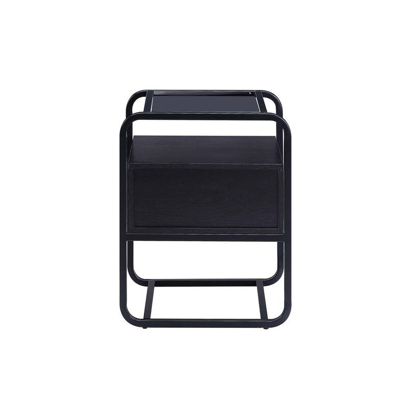 Metal Frame Accent Table in Black Finish