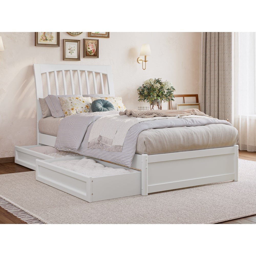 Roslyn Platform Bed with Panel Footboard and Storage Drawers