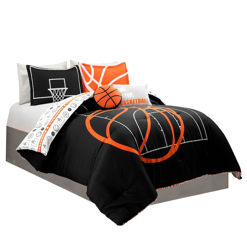 Lush Decor Basketball Game Reversible Oversized Comforter Set
