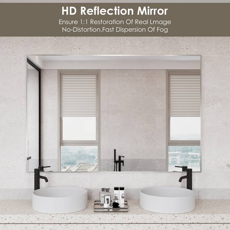 Aluminum Alloy Framed Wall Mounted Bathroom Vanity Accent Mirror in
