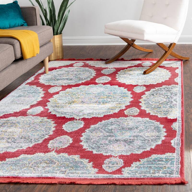 Transitional Laka Collection Area Rug - Red - 6'x9'