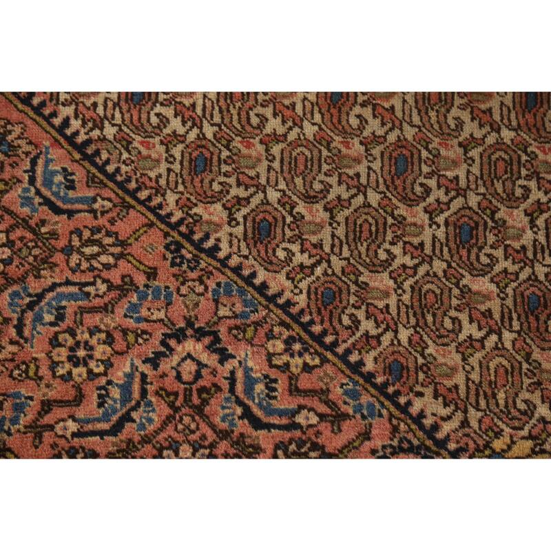 Hand Knotted Oriental 100% Wool Carpet Traditional Medallion Beige & Ivories Sarouk Area Rug - 8' 5'' X 5' 4''