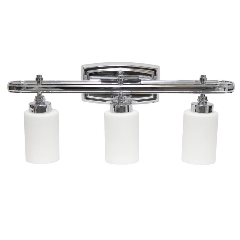 Modern 3 Light Vanity Fixture - Metal Loop & Glass Shades - Wall Mounted Lighting for Hallways - 9.5