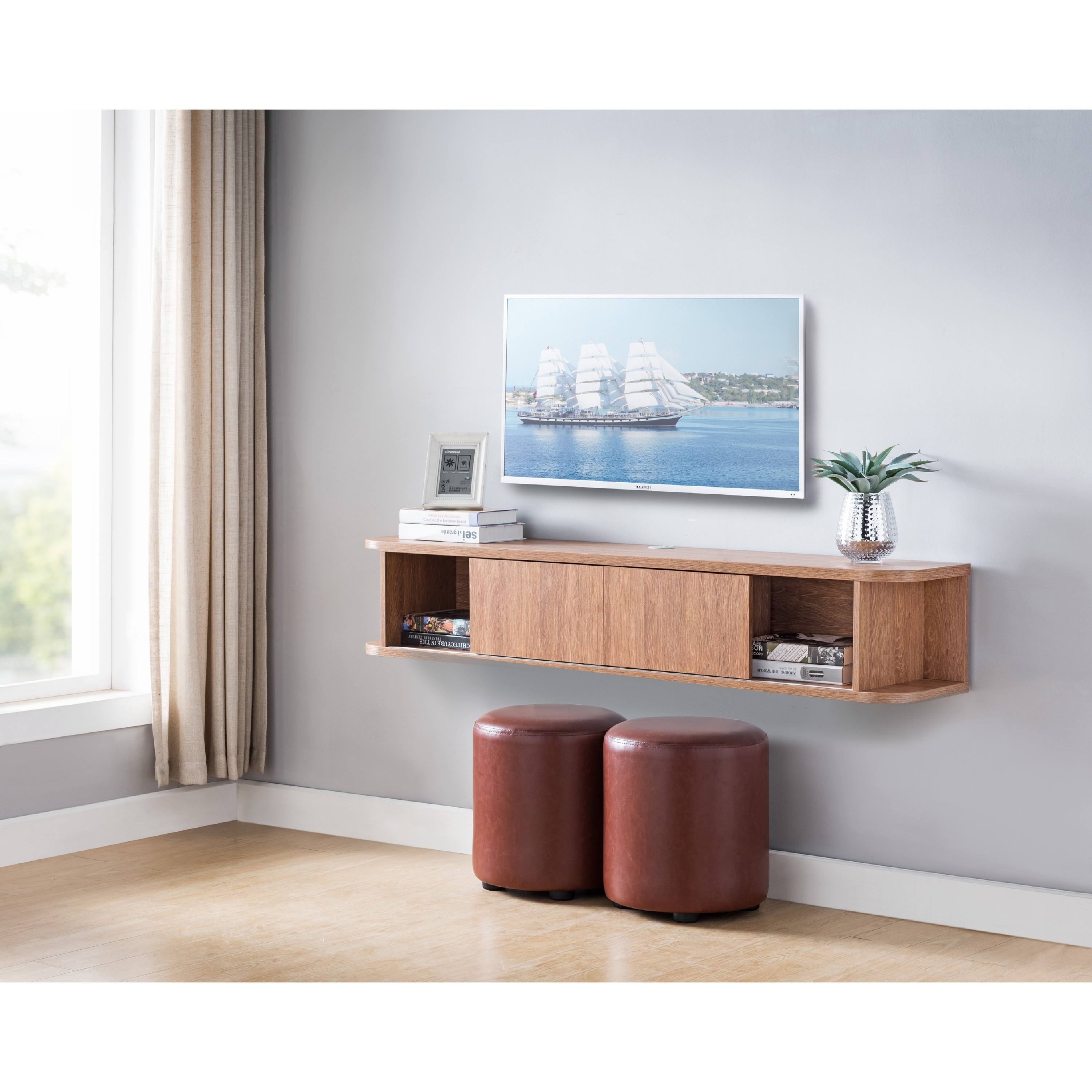 Keiper solid wood on sale floating tv stand