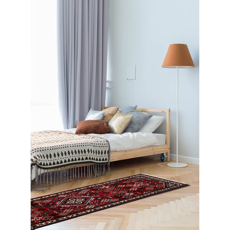 ECARPETGALLERY Hand-knotted Kayseri Vintage Red Wool Rug - 3'10 x 12'10