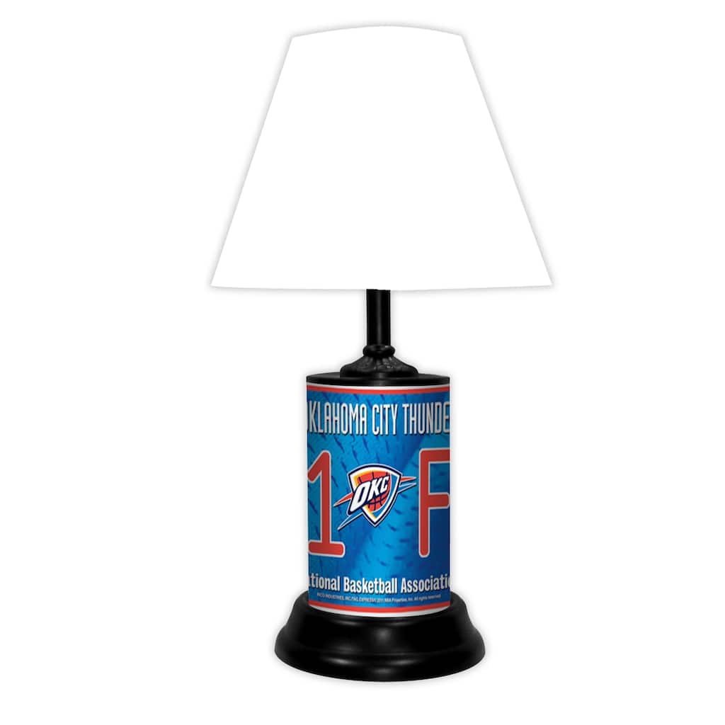NBA 18-inch Desk/Table Lamp with Shade, #1 Fan with Team Logo - Oklahoma City Thunder - 18x10x10
