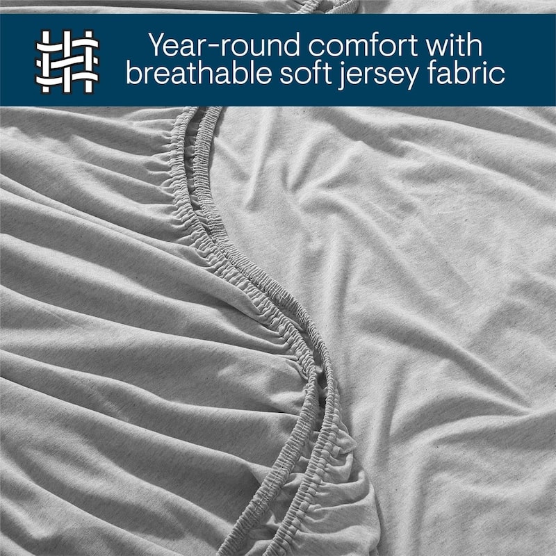 Aeropostale Super Soft Heather Grey Jersey Knit Sheet Set All-Season Comfort