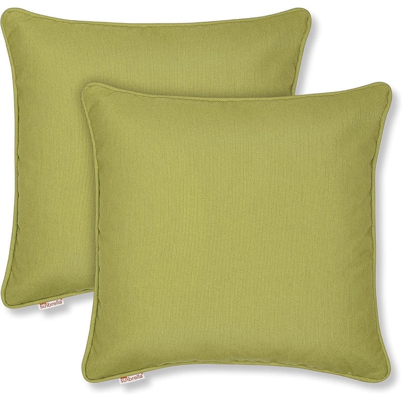 Sunbrella by Austin Horn Classics Corded-Edge Filled Pillow (Set of 2) - 18x18 - Kiwi
