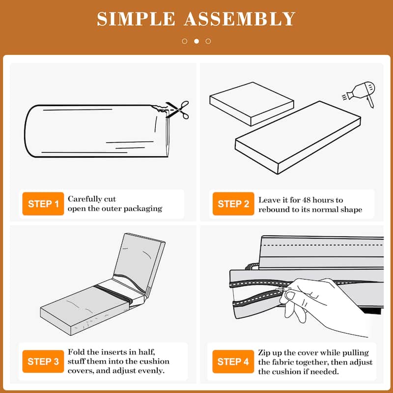 Outdoor Waterproof Chaise Lounge Cushions for Patio Furniture