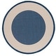 preview thumbnail 32 of 133, SAFAVIEH Courtyard Sherrie Border Indoor/ Outdoor Waterproof Patio Backyard Rug 6'7" Round - Navy/Beige