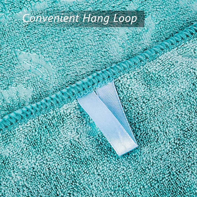 Oversized Diamond/Floral Embossed Bath Towel Set Elegant Towel 30"x60"
