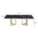 preview thumbnail 27 of 58, Modern Marble Dining Table with White Rectangular Tabletop Gold Stainless Legs, Dining Room Table