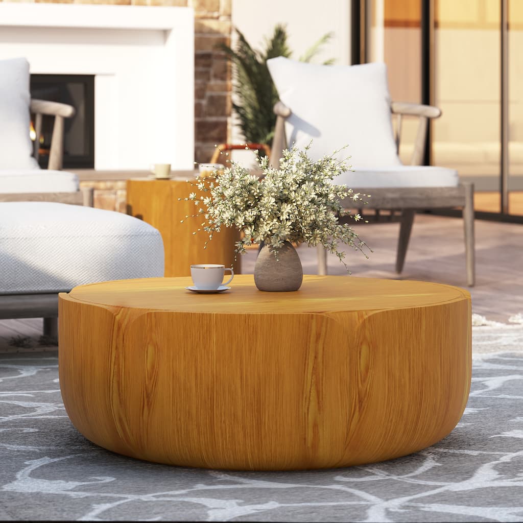 GDFStudio Evandor Tulip-Shaped Magnesium Oxide Coffee Table for Indoor and Outdoor