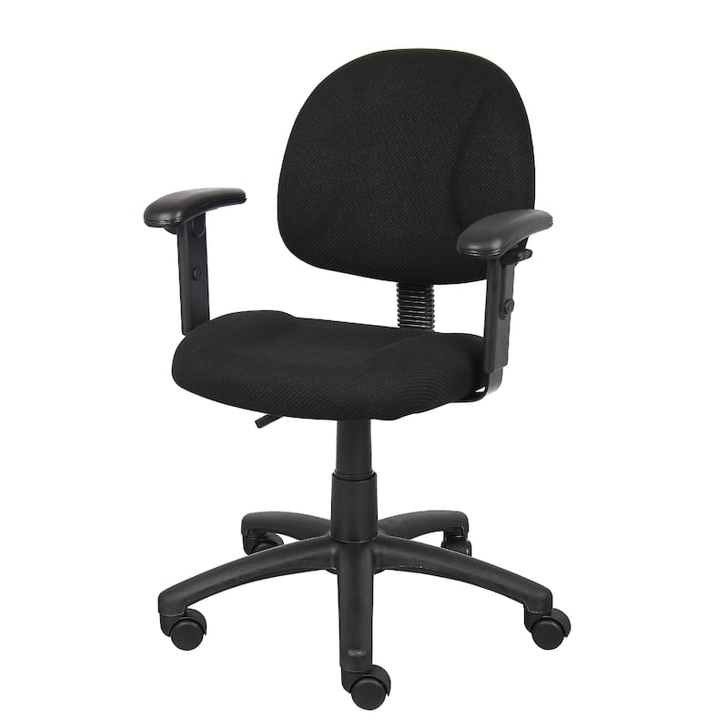 Jea Swivel Posture Chair, Adjustable Arms, Black Tweed, Wheels