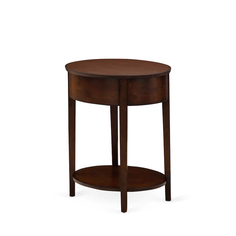 East West Furniture Mid Century Modern Nightstand with 1 Wood Drawer, Stable and Sturdy Constructed -(Finish Option)