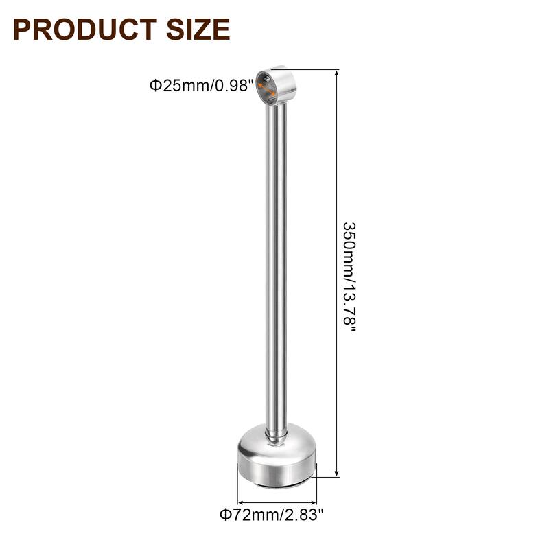 2 Set Ceiling Mount Curtain Rod Bracket - Silver - Fit 0.98" - 13.78inch L