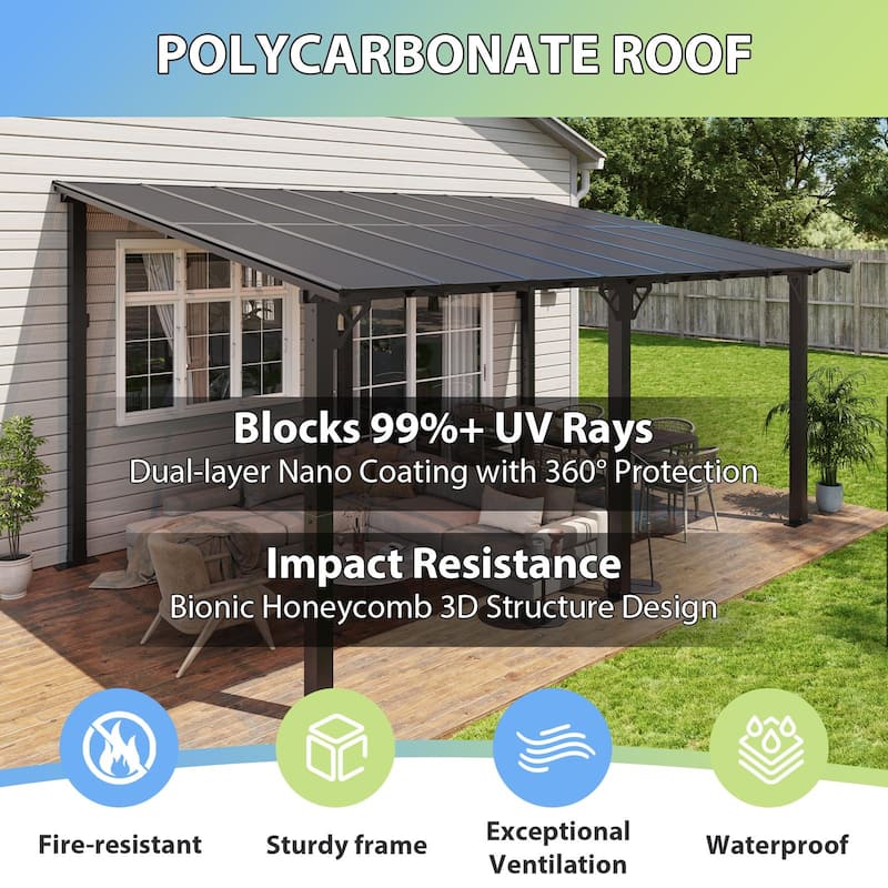 Gazebo for Patio, Gazebo Pergola with Sloped Roof