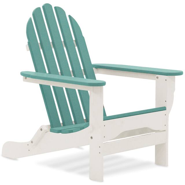 Nelson Recycled Plastic Folding Adirondack Chair - by Havenside Home - aruba / white