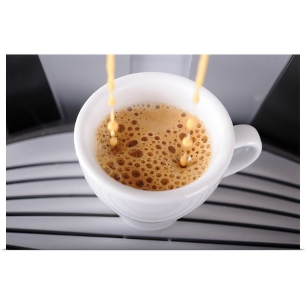 "Espresso pouring into a cup" Poster Print