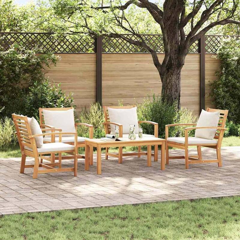 vidaXL Garden Sofa Set Natural Solid teak wood - 37 x 18 x 16