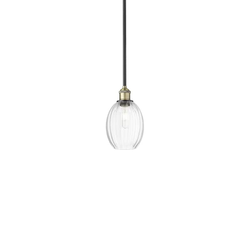 Innovations Lighting 616-1S-11-7 Preston Pendant Preston 7" Wide Mini - Black Antique Brass / Clear