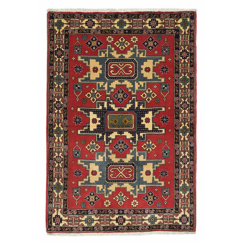 ECARPETGALLERY Hand-knotted Kayseri Vintage Red Wool Rug - 3'3 x 5'0