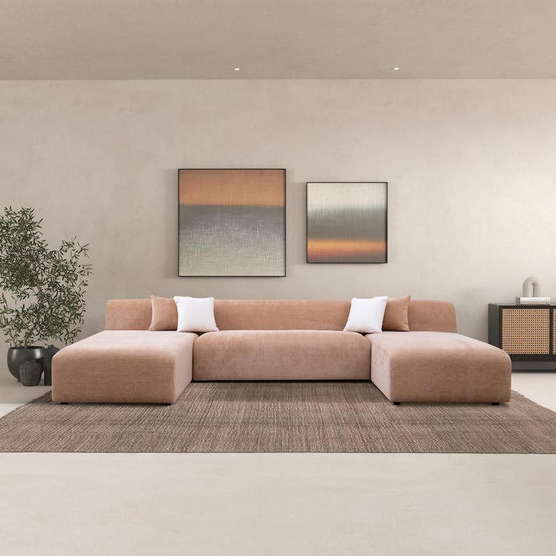 Serenity 3-Piece Chenille U-Shaped Corner Sectional Sofa