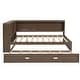 preview thumbnail 13 of 26, Full Size Wood Daybed with Storage Shelves,USB,LED Design,With Twin Size Trundle