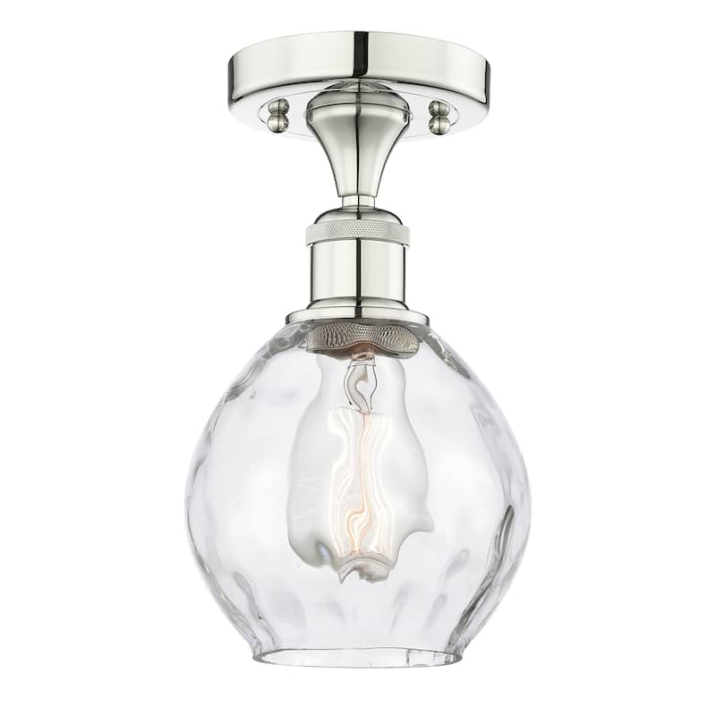 Innovations Lighting Waverly - 1 Light 6" Semi-Flush Mount - Clear/Polished Nickel