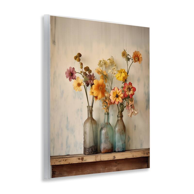 Stupell Rustic Spring Flowers Shelf Wall Plaque Art Design By Arlington Prints