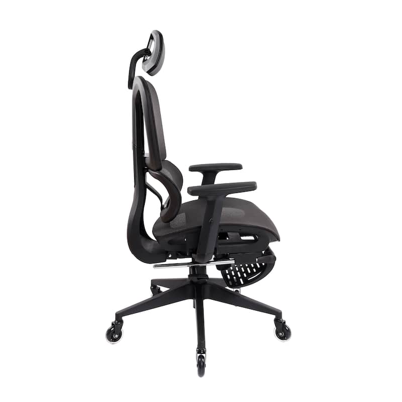 Ergonomic Mesh Office Chair with Lumbar Support, Footrest, and Recline