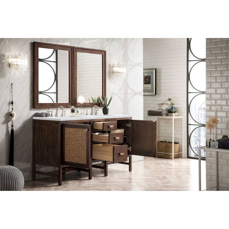 James Martin Vanities Addison 60" Double Basin Hardwood Vanity Set