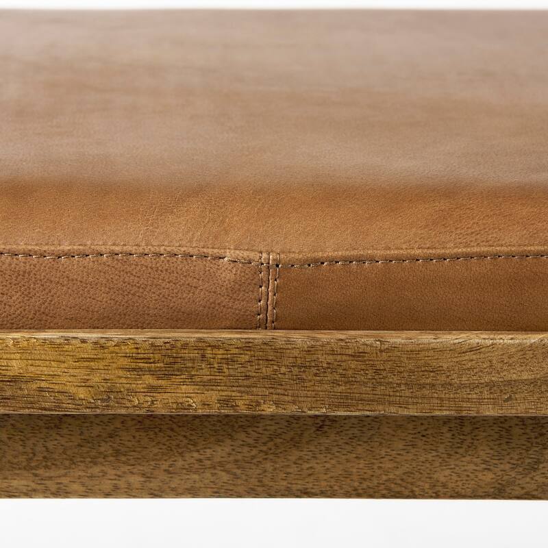 Eliza Leather Seat & Wood Frame Counter/Bar Stool