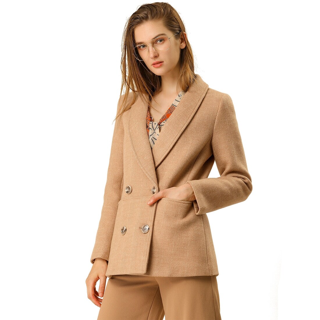 women's short double breasted coat