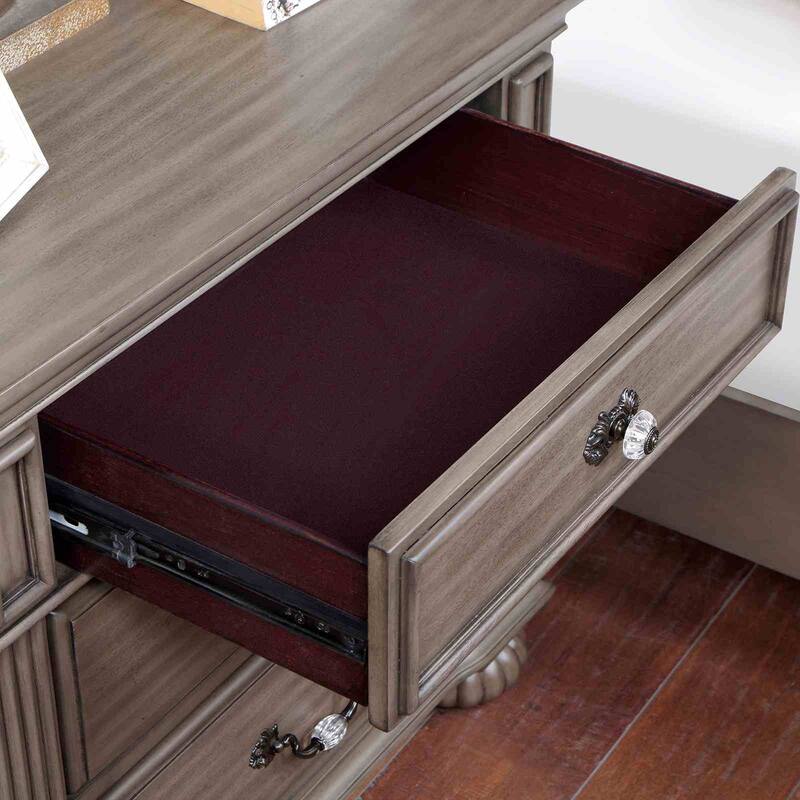 Formal Gray Finish 3pc Bedroom Set Bed Nightstand Chest